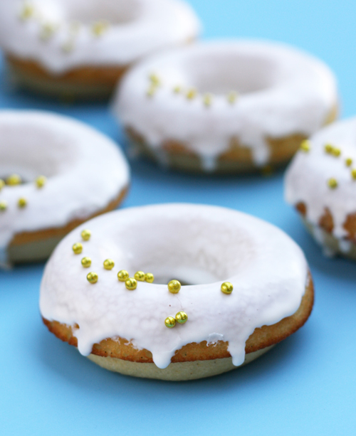 Decorated Baked Glazed Donuts